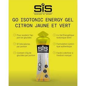 Science in Sport GO Isotonic Energy Gel 6x60ml Citron Citron vert, Vegan - Formule isotonique avec 22g de glucides, Alternati