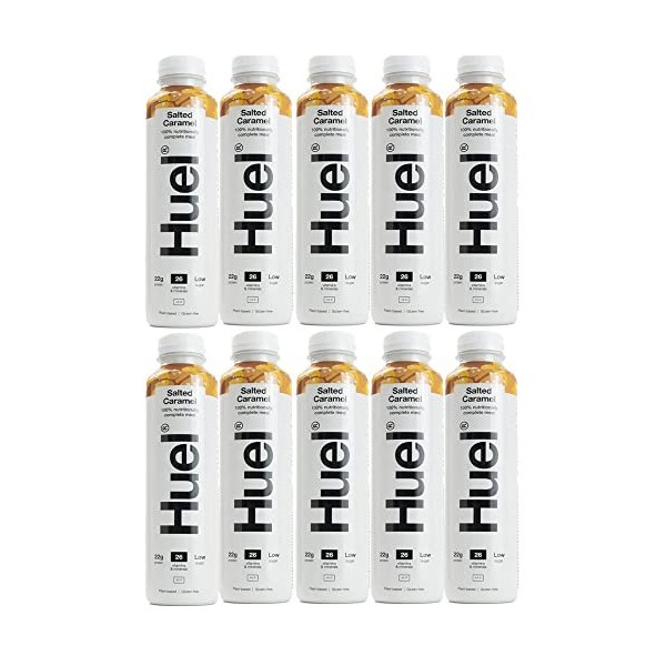 10 x 500 ml - Boisson végétalienne au caramel salé - Boisson naturelle - Smoothie - Repas vitaminés - Minéraux - Faible teneu