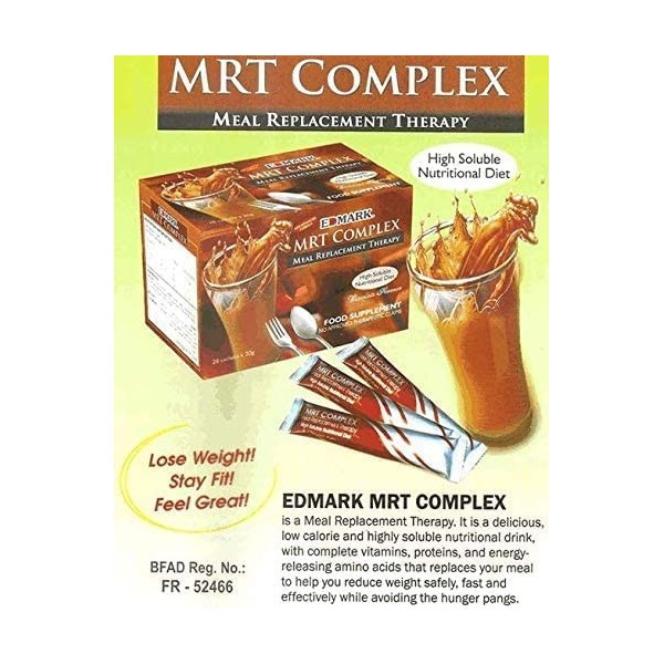 EDMARK MRT Complex, Substitut de Repas Chocolat, 28 Sachets de 20g, Formule Minceur avec L-carnitine et Protéines