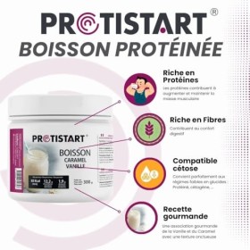 Lot de 3 - Boisson protéinée Caramel Vanille PROTISTART - Pot 300g - 36 portions