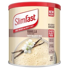 SlimFast Milkshake Poudre de lait vanille I Shake diététique à teneur élevée en protéines I Poudre de régime pour un régime d