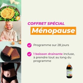 Régime hyperprotéiné sur 28 jours spécial Ménopause - Perte de poids - Pack de 66 produits + 1 shaker + 1 guide minceur avec 