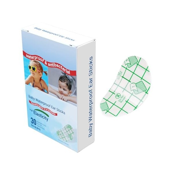 Lot de 30 autocollants étanches pour oreilles de bébé - Respirants - Pour enfants - Pour bébé - Natation et bain