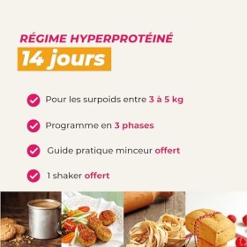 Régime hyperprotéiné sur 14 jours spécial chocolat - Perte de poids optimisée - Pack de 33 produits + 1 shaker + 1 guide minc