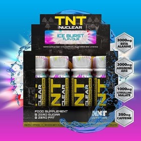 NXT Nutrition TNT Nuclear Shots – Boisson énergétique pré-entraînement, 12 x 60 ml | Ice Burst
