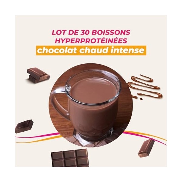 Boisson hyperprotéinée saveur chocolat intense - Lot économique de 30 sachets à reconstituer