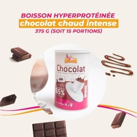 Boisson hyperprotéinée saveur Chocolat intense - Pot de 375 g pour préparer 15 boissons minceur - Boisson protéinée milk-shak