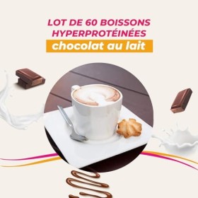 Lot économique de 60 boissons hyperprotéinées saveur chocolat au lait