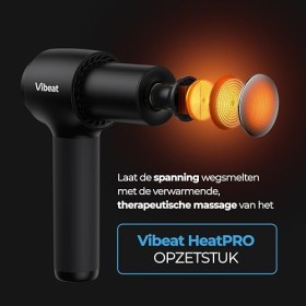 Vibeat Pistolet de Massage Professionnel – Comprend Support pour endroits difficiles daccès + 7 embouts & Chauffage jusquà 