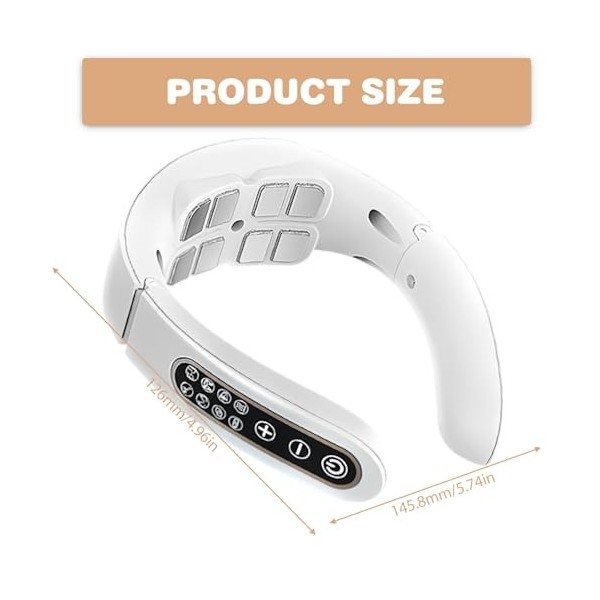 Appareil de massage de la nuque avec chaleur, 8 têtes, électrique, 6 modes, 15 niveaux dintensité, appareil de massage élect