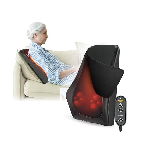 COMFIER Masseur de dos avec chaleur, coussin de massage Shiatsu pour soulager la douleur, coussin de massage, cadeau pour hom