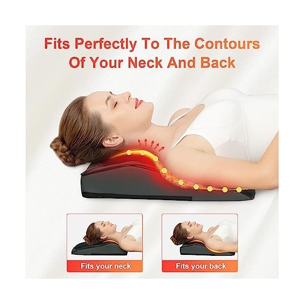 COMFIER Masseur de dos avec chaleur, coussin de massage Shiatsu pour soulager la douleur, coussin de massage, cadeau pour hom