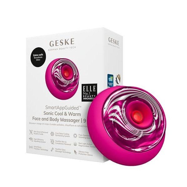 GESKE Sonic Cool & Warm Face & Body Massager | 9 in 1 | Masseur électrique | Visage & Corps | Refroidissement et réchauffemen