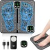 EMS Massage des Pieds, Masseur de Pieds électrique Pliable et Portable avec 8 Modes et 19 Intensités pour la Circulation Sang