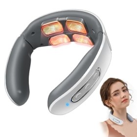 Masseur Cervical de Massage Nuque Chauffant Masseur de cou Electrique Intelligent 6 Modes 9 Intensités pour Maison, Bureau,Vo