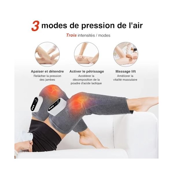 Massage jambe - Masseur jambe - Massage mollet - Cadeau pour handicapé - Massage jambes circulation - Appareil massage jambes