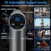 BUOAZR Pistolet de Massage Musculaire, Mini Massage Gun avec 32 Niveaux Réglables 3500 RPM et 4 Têtes de Massage et lÉcran L