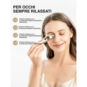 IPEA Masseur Yeux Anti-rides Visage et Corps - Chauffant - Enveloppement chaud 45 °C avec pierre de blanc - Douleurs articula