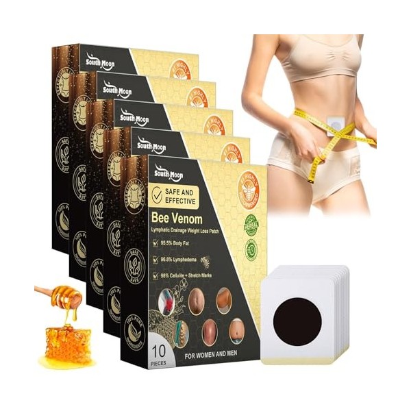 28 Patchs Amincissants au Venin DAbeille, Patch Minceur Venin Abeille, Patch de Drainage Lymphatique, Patch Amincissant au V