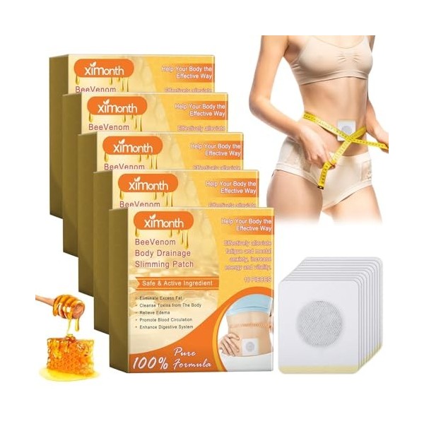 28 Patchs Amincissants au Venin DAbeille, Patch Minceur Venin Abeille, Patch de Drainage Lymphatique, Patch Amincissant au V