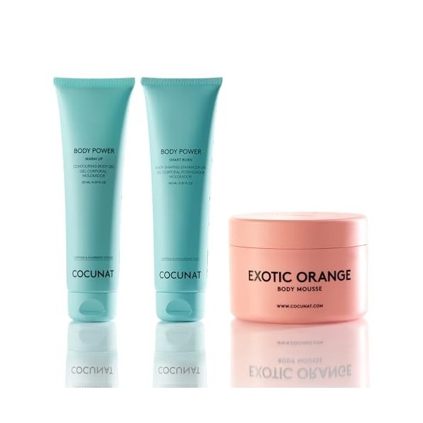 COCUNAT - Body Power + Exotic Orange - Mousse Minceur Anti-Cellulite Puissante - Mousse Raffermissante pour le Corps - Combat