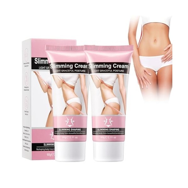 Tkekruh 2PC Crème Amincissante Brûleur de Graisse 60g, Fat Burning Cream, Anti Cellulite Crème, Crème Minceur Creme Amincissa