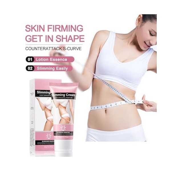 Tkekruh 2PC Crème Amincissante Brûleur de Graisse 60g, Fat Burning Cream, Anti Cellulite Crème, Crème Minceur Creme Amincissa
