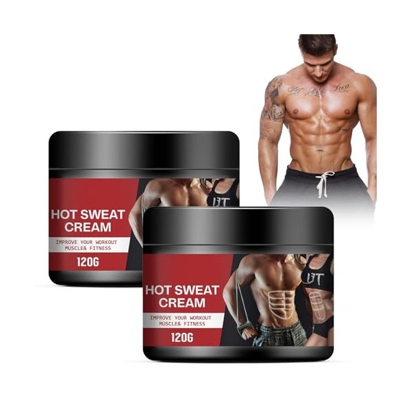 2PC Crème Brûlante De Graisse,Crème Abdominale,Creme Anti Cellulite,Fat Burning Cream,Abdominal Muscle Cream,Crème Musculaire