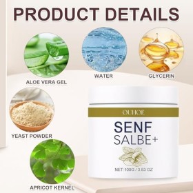 Lot de 2 pommades à la moutarde contre la cellulite, pommade à la moutarde active avec extraits de plantes naturelles, pommad