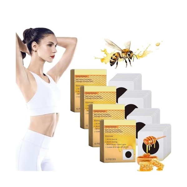 Lot de 40 patchs amincissants au venin dabeille, patchs de venin dabeille, autocollants façonnant le corps, patchs lymphati