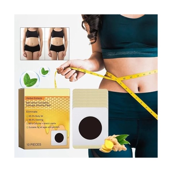 Lot de 40 patchs amincissants au venin dabeille, patchs de venin dabeille, autocollants façonnant le corps, patchs lymphati