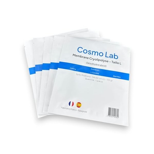 50 membranes cryolipolyse taille L - 34x42 cm - 110 grammes - enrichie en Cafeine, L-Carnitine, Aloe Vera