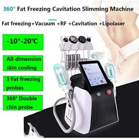 YXFAZPP Machine de cryolipolyse à 360° Amincissante avec Double poignée de Menton, équipement de beauté 8 en 1 pour façonner 