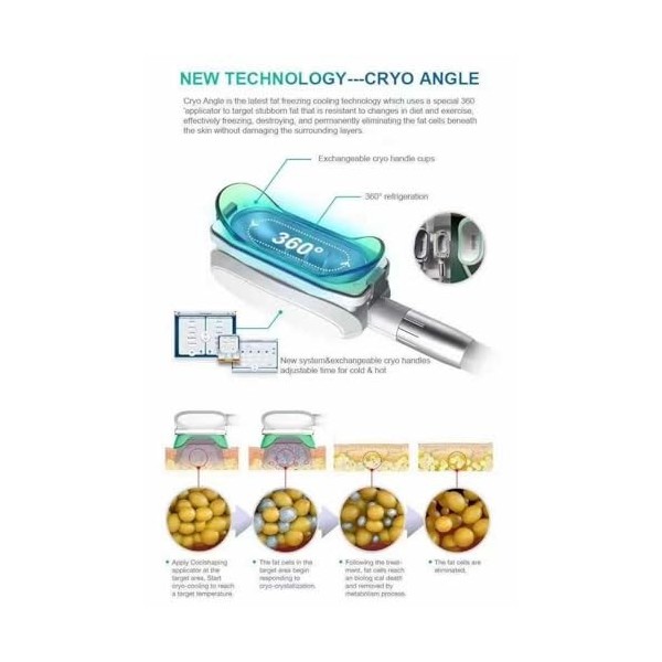 Machine de Cryolipolyse 7 en 1 Gel des Graisses Machine Minceur, Congélation des Graisses Amincissant La Machine de Lipolyse,