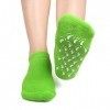 sourcing map 1 paire hydratant Exfoliant Soins Spa traitement Gel anti-dérapant Chaussettes Green