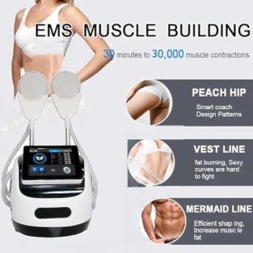 GYHCB Machine Sculpture Corporelle EMS, Appareil damincissement Magnétique avec 2 Poignées pour Salon de Beauté, 7 Intensité