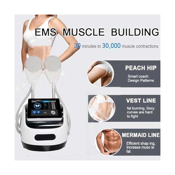 GYHCB Machine Sculpture Corporelle EMS, Appareil damincissement Magnétique avec 2 Poignées pour Salon de Beauté, 7 Intensité