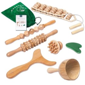 TRENDYYA Maderoterapia Kit Colombiana 6 en 1 Outils de Massage Bois Thérapie Outils pour la Formation du Corps, Anti-Cellulit