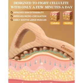 ONUEMP Maderoterapia Colombiana Outils de massage en bois pour le drainage lymphatique, anti-cellulite, contour du corps, tis