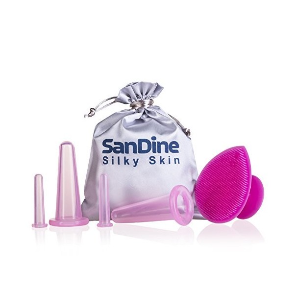 Ensemble de Ventouses en Silicone - Visage Ventouses Thérapie - Gobelets Anti Cellulite - Réducteur de Double Menton - Idéal 