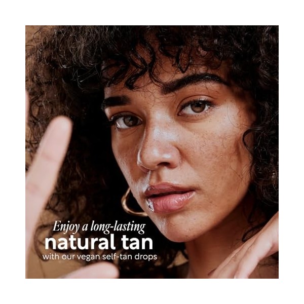 Lucy Bee Gouttes autobronzantes, bronzage naturel personnalisable pour le visage et le corps, eau de noix de coco et aloe ver