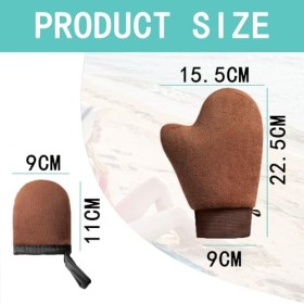 JCUGSBS Lot de 4 Applicateurs de Gant Autobronzant Faux Gant de Bronzage Double Face Gant De Bronzage En Velours Applicateur 