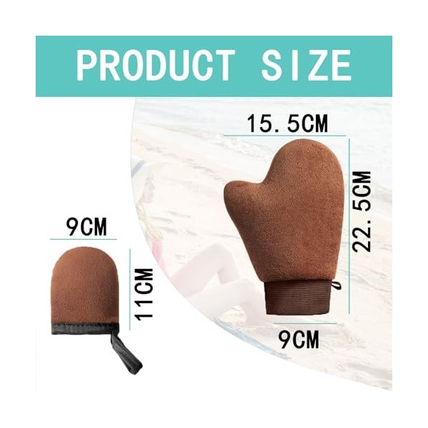 JCUGSBS Lot de 4 Applicateurs de Gant Autobronzant Faux Gant de Bronzage Double Face Gant De Bronzage En Velours Applicateur 