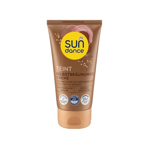 SUNDANCE Crème autobronzante pour le visage et le corps - Végétalien - Bronzage uniforme - 75 ml