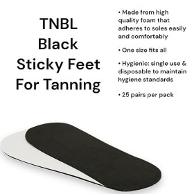 TNBL Lot de 25 paires de pieds adhésifs en mousse Noir