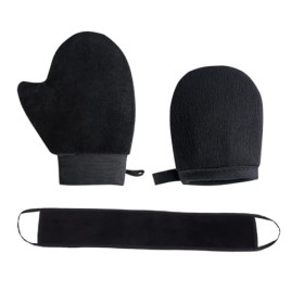 Bekecidi Ensemble de gants autobronzants 3 en 1 - Faux gant applicateur de bronzage en velours - Gant de bronzage réutilisabl