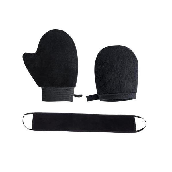 Bekecidi Ensemble de gants autobronzants 3 en 1 - Faux gant applicateur de bronzage en velours - Gant de bronzage réutilisabl