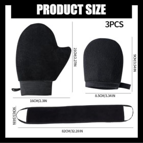 Bekecidi Ensemble de gants autobronzants 3 en 1 - Faux gant applicateur de bronzage en velours - Gant de bronzage réutilisabl