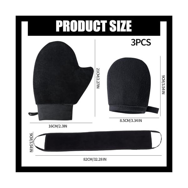 Bekecidi Ensemble de gants autobronzants 3 en 1 - Faux gant applicateur de bronzage en velours - Gant de bronzage réutilisabl