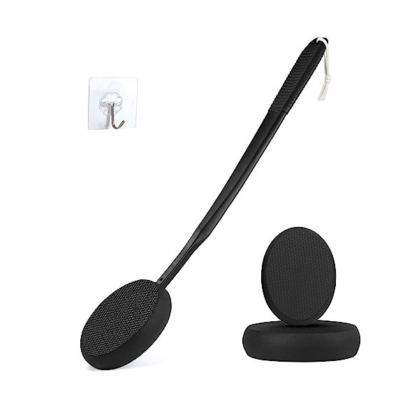 Applicateur de lotion à long manche pour le dos – Appliquer uniformément les crèmes autobronzantes et le dos – Noir-v